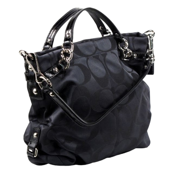 Coach Handbags - Coach F17183 Brooke Sateen Signature Shoulder Hand Black Bag